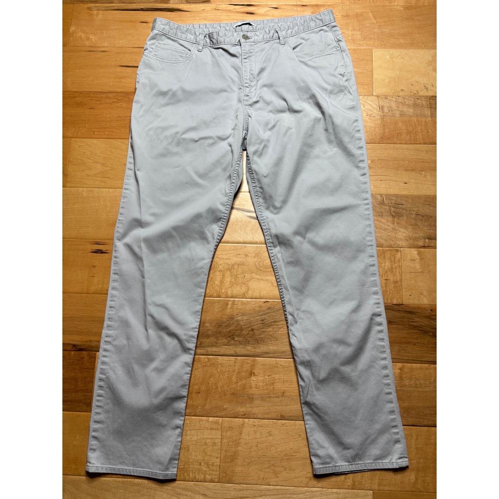 Calvin Klein Slim Fit Pants Men 35x30 (Tag 36x32) Gray 5-Pocket Chinos